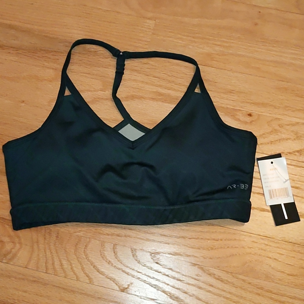 AR-33 T Back Green Zion Bra, NWT medium